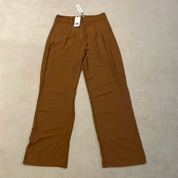 NWT Jason Wu Essential Pleated Suit Pants in tan/camel size medium - Picture 2 of 8